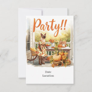 Fall Party Invitation Card – Cozy Autumn Gathering