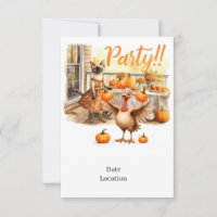 Fall Party Invitation Card – Cozy Autumn Gathering