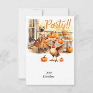 Fall Party Invitation Card – Cozy Autumn Gathering