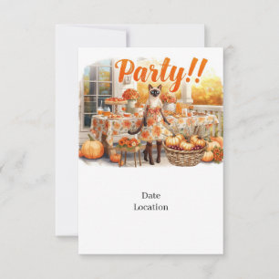 Fall Party Invitation Card  for Siamese Cat Lovers