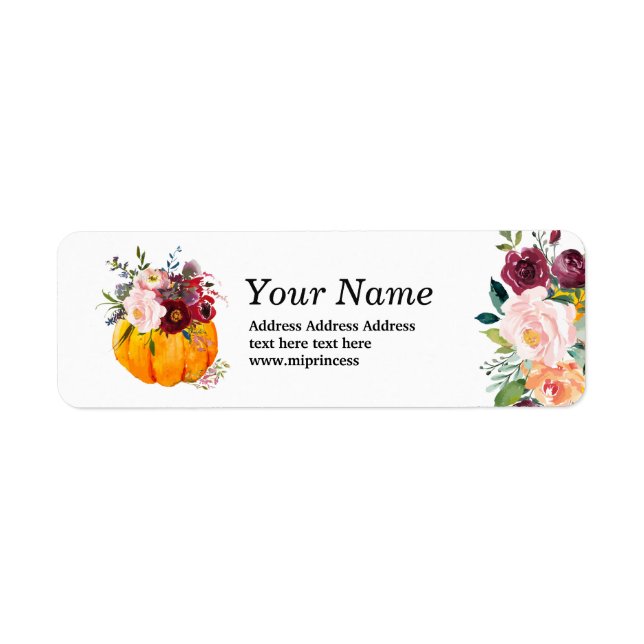 fall party, pumpkin autumn return address stickers (Front)