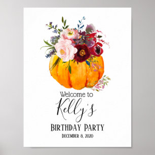 fall party, pumpkin, autumn,  welcome sign
