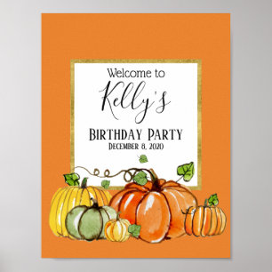 fall party, pumpkin, autumn,  welcome sign
