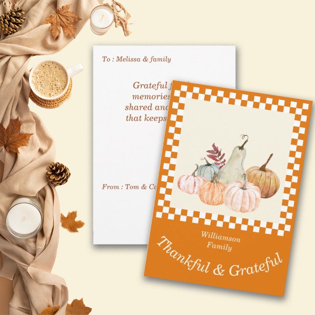 Fall Party Pumpkin Harvest Personalise Holiday Card (Creator Uploaded)