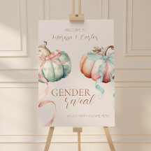 Fall Pastel Pumpkins and Bows Welcome Sign