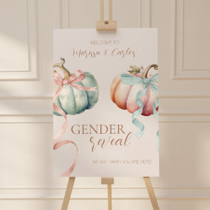 Fall Pastel Pumpkins and Bows Welcome Sign