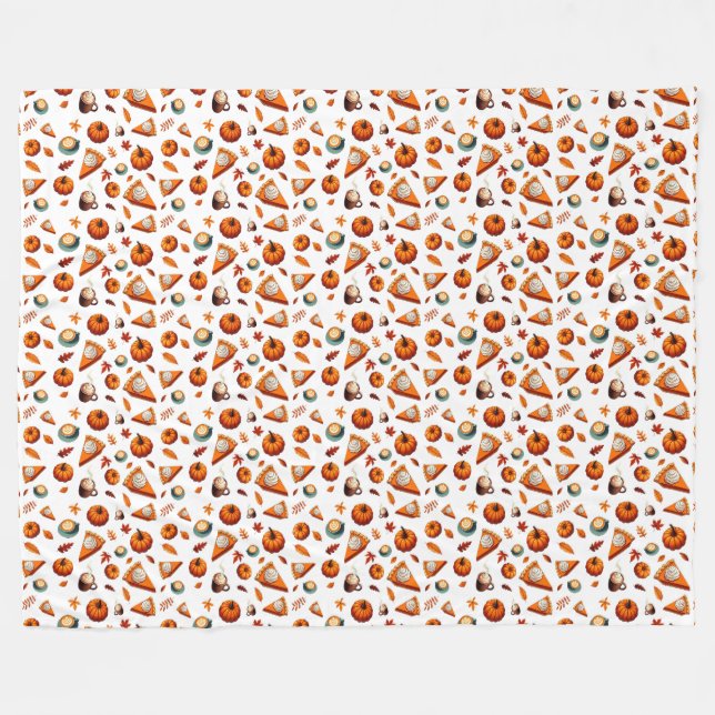 Fall Pattern  Fleece Blanket (Front (Horizontal))