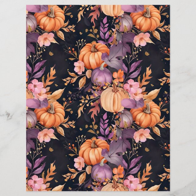 Fall Pattern Leaves and Pumpkins  (Front)