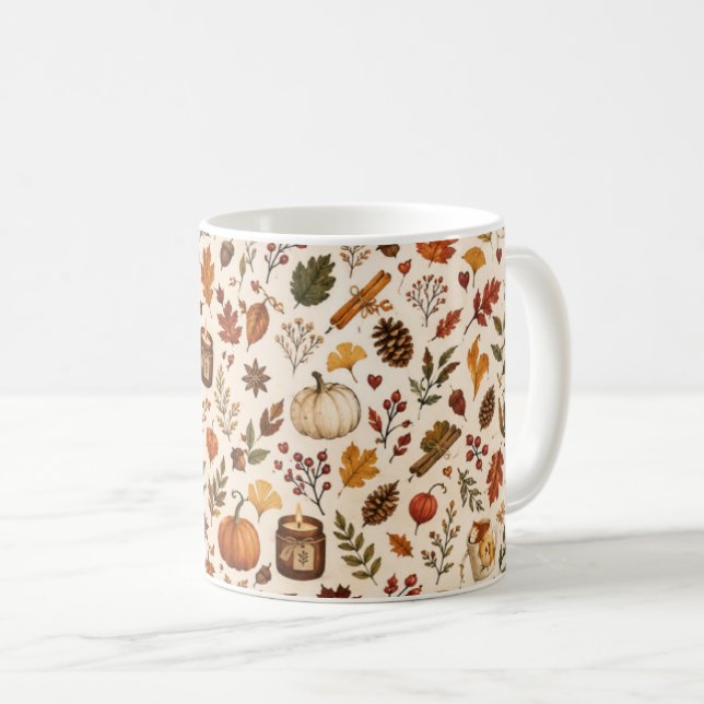 fall pattern mug (Front Right)