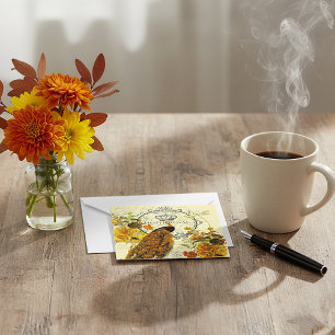 Fall peacock card