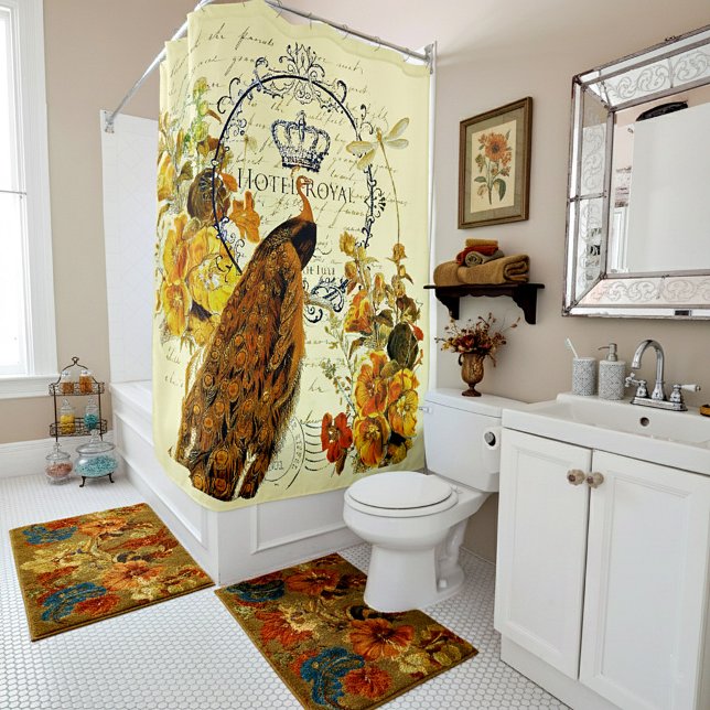 Fall peacock shower curtain (Creator Uploaded)