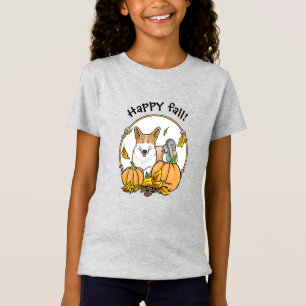 Fall Pembroke Welsh Corgi (red 1) Pumpkins Cute T-Shirt