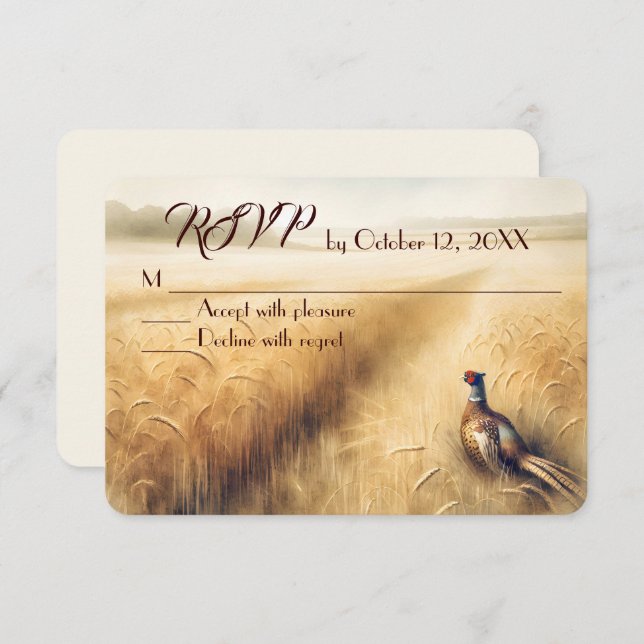 Fall Pheasant Wedding RSVP (Front/Back)
