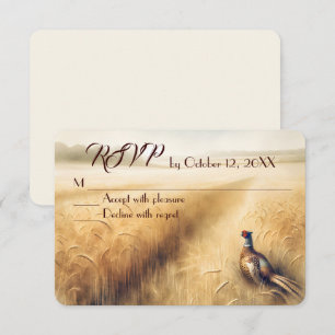 Fall Pheasant Wedding RSVP Card