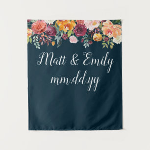 Fall Photo Booth Prop Boho Autumn Wedding Backdrop Tapestry