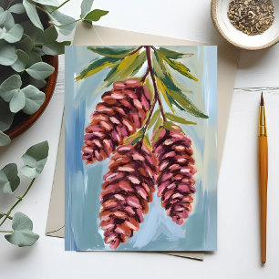 Fall Pinecones Thanksgiving Watercolor Autumn Card