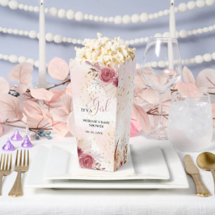 Fall Pink Pumpkin  Floral Girl Baby shower  Favour Favour Box