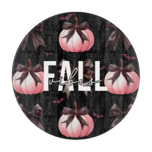 Fall Pink Pumpkins Pattern Cutting Board