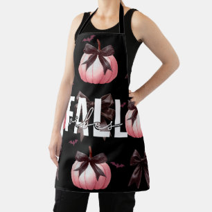 Fall Pink Pumpkins Pattern Oven Mitt & Po Apron