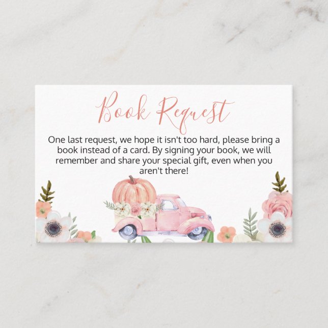 Fall Pink Truck Book Request Enclosure Card (Front)