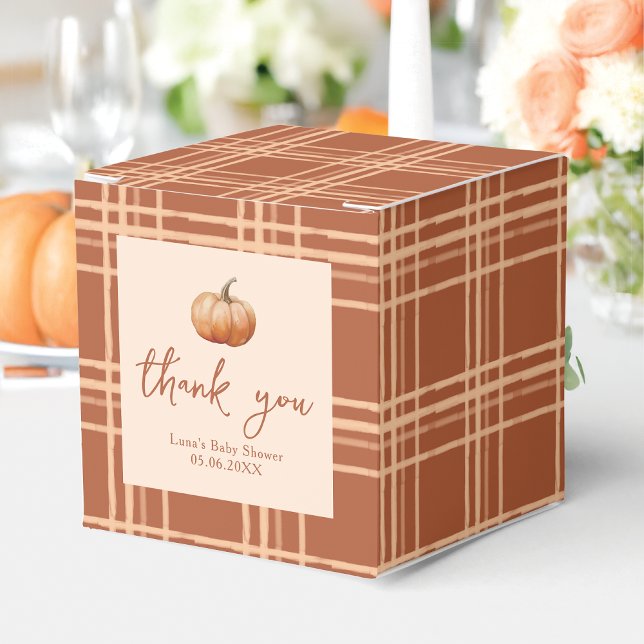 Fall Plaid A Little Pumpkin Baby Shower Favour Box (Creator Uploaded)