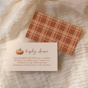 Fall Plaid A Little Pumpkin Display Shower Enclosure Card