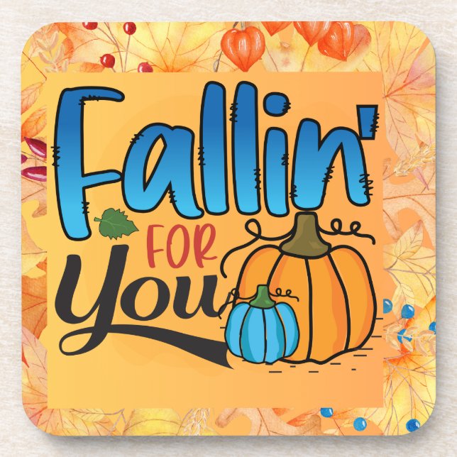 Fall plaid chequered autumn Thanksgiving Coaster (Front)