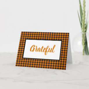 Fall plaid Grateful Card