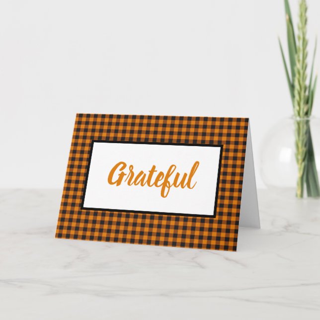 Fall plaid Grateful Card (Front)