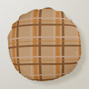 Fall Plaid Round Cushion