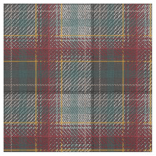 Fall Plaid Rust Red and Grey Fabric