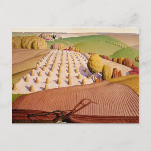 Fall Ploughing, 1931 by Grant Wood Postcard
