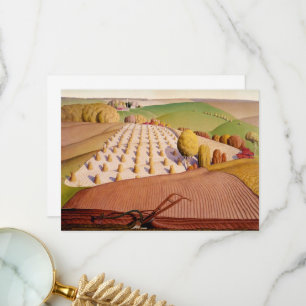 Fall Ploughing by Grant Wood Thank You Card