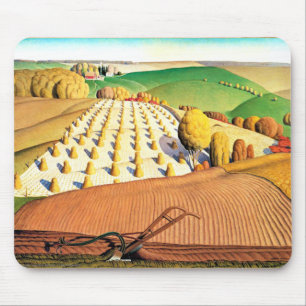 Fall Ploughing, fine art American painting Mouse Pad