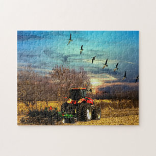 Fall Plow Tractor Ohio. Jigsaw Puzzle