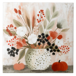 Fall Posy and Rust Speckled Pot Tile