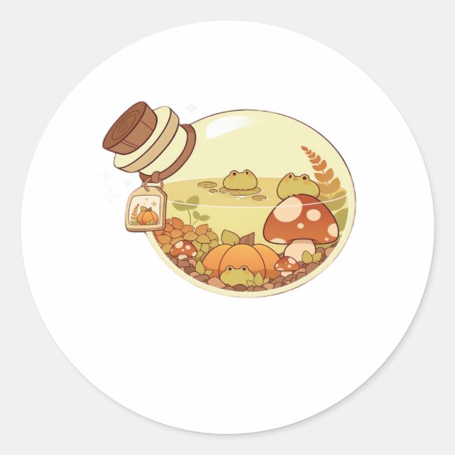 Fall Potion With Froggies Classic Classic Round Sticker (Front)