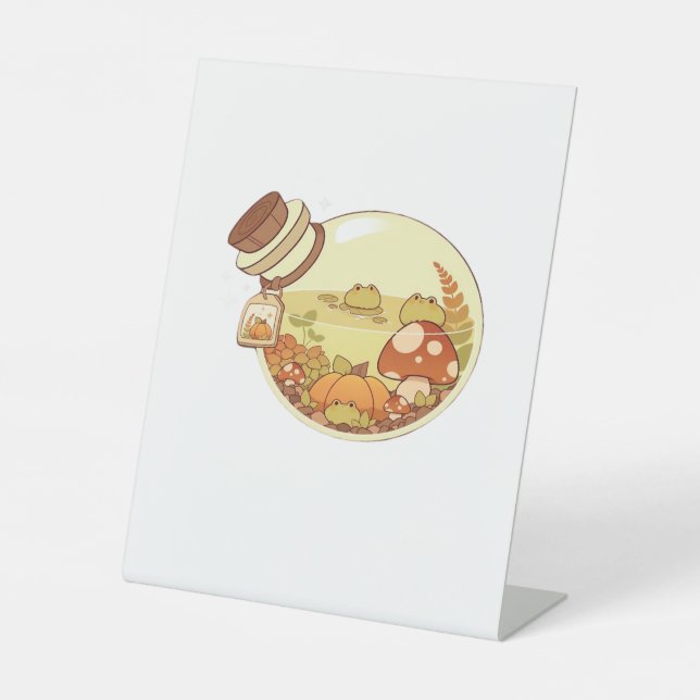 Fall Potion With Froggies Classic Pedestal Sign (Front)