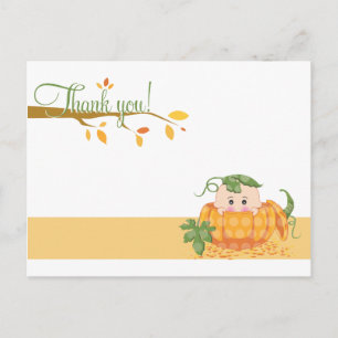 Fall Pumkin     Baby Shower Thank You Postcard
