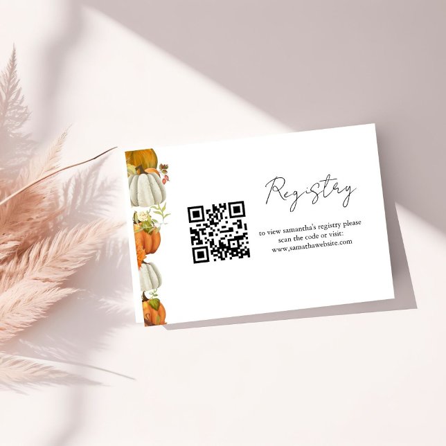 Fall Pumkin bridal shower registry Enclosure Card (Creator Uploaded)