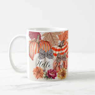 Fall Pumkin Floral Coffee Mug