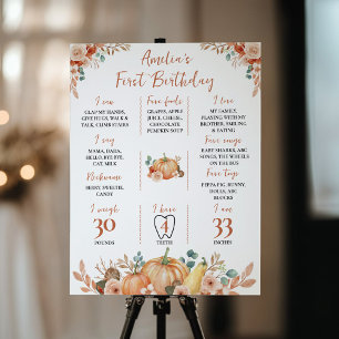 Fall Pumpkin 1st Birthday Milestone Sign