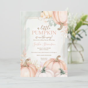Fall pumpkin autumn baby shower invitation
