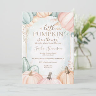 Fall pumpkin autumn baby shower invitation