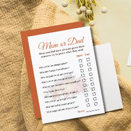 Fall Pumpkin Autumn BabyShower Guess Who Game Card