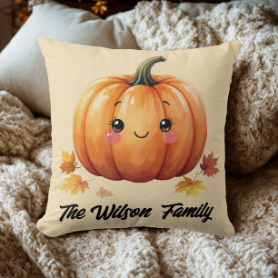 fall pumpkin autumn orange watercolor  cushion
