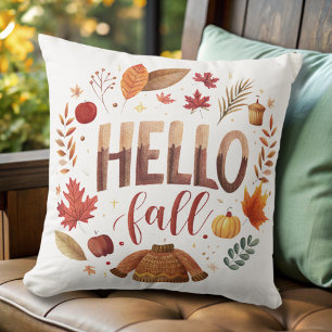 fall pumpkin autumn orange watercolor  cushion