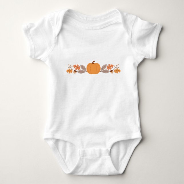 Fall Pumpkin Baby Bodysuit (Front)
