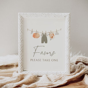 Fall Pumpkin Baby Clothes Baby Shower Favours Sign