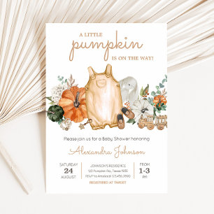 Fall Pumpkin Baby Clothes Baby Shower Invitation